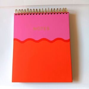 NEW Punch Studio Spiral Bound Top Flip Notebook Journal Red Pink Orange 11" x 9"